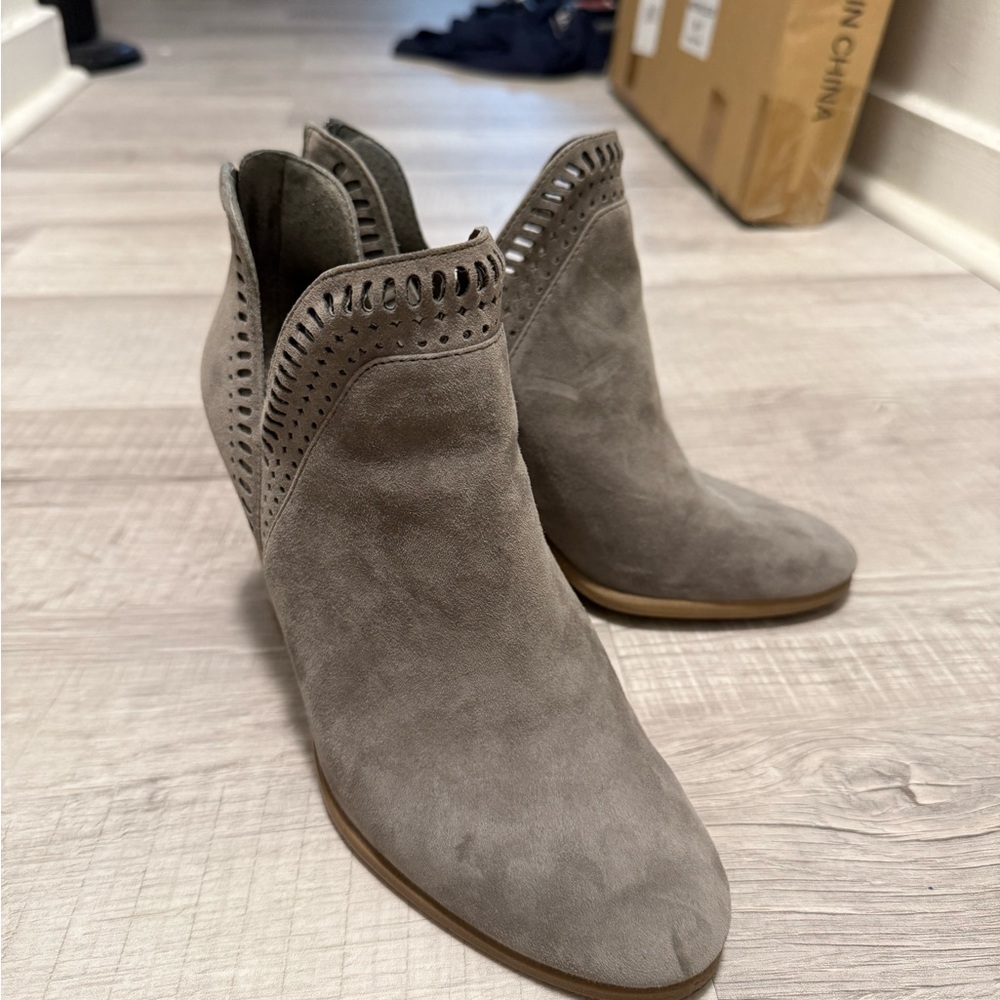 Vince Camuto Grey Suede Ankle Booties